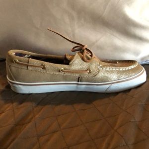 Sperry topsider metallic gold size 8.5